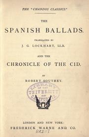 The Spanish ballads by John Gibson Lockhart