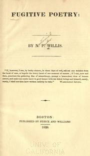 Fugitive poetry by Nathaniel Parker Willis