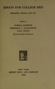 Cover of: Essays for college men by Norman Foerster