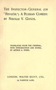 Cover of: The inspector-general by Николай Васильевич Гоголь
