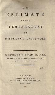 Cover of: An estimate of the temperature of different latitudes.