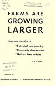 Cover of: Farms are growing larger by M. L. Mosher