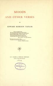 Cover of: Moods by Edward Robeson Taylor