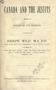 Cover of: Canada and the Jesuits by Wild, Joseph, Wild, Joseph