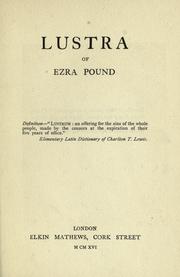 Cover of: Lustra of Ezra Pound. by Ezra Pound