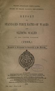 Wages (standard piece rates) by Great Britain. Board of Trade.