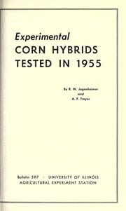 Cover of: Experimental corn hybrids tested in 1955 by Robert W. Jugenheimer