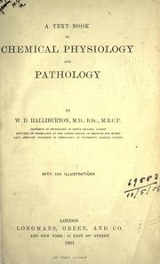 Cover of: text-book of chemical physiology and pathology.