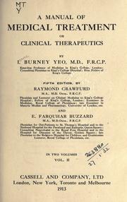 Cover of: manual of medical treatment: or Clinical therapeutics.