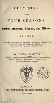 Cover of: Chemistry of the four seasons ..