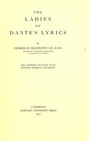 Cover of: The ladies of Dante's lyrics