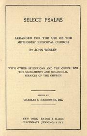 Cover of: Select psalms: arranged for the use of the Methodist Episcopal Church