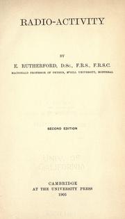 Cover of: Radioactivity by Ernest Rutherford