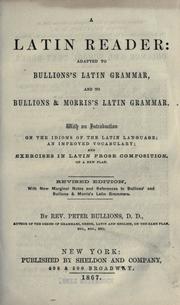 Cover of: A Latin reader by Peter Bullions, Peter Bullions