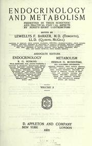 Cover of: Endocrinology and metabolism: presented in their scientific and practical clinical aspects by ninety-eight contributors
