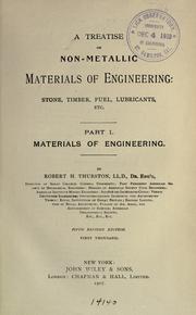 Cover of: Materials of engineering. by Robert Henry Thurston