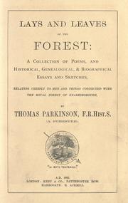 Cover of: Lays and leaves of the forest by Parkinson, Thomas Rev.