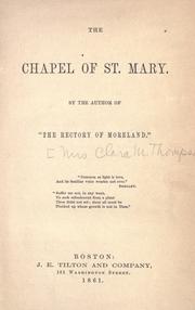 Cover of: The chapel of St. Mary.