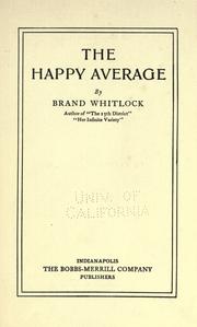 Cover of: The happy average by Brand Whitlock