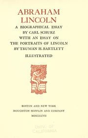 Cover of: Abraham Lincoln by Carl Schurz