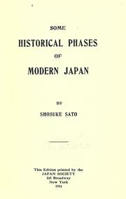 Cover of: Some historical phases of modern Japan