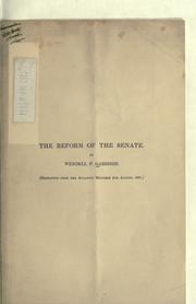 Cover of: The reform of the Senate