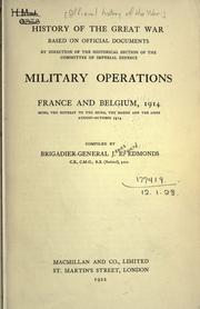 Cover of: Military operations, France and Belgium, 1914. by J. E. Edmonds