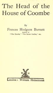 Cover of: The head of the house of Coombe by Frances Hodgson Burnett, Frances Hodgson Burnett