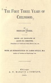 Cover of: The first three years of childhood.