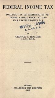 Federal income tax by George Edwin Holmes