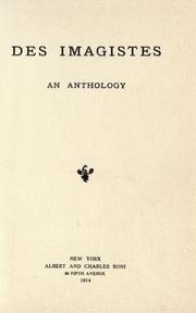 Cover of: Des imagistes, an anthology