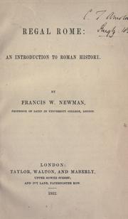 Cover of: Regal Rome by Francis William Newman
