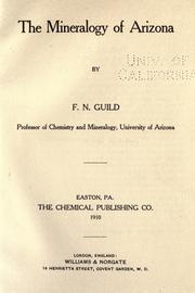 Cover of: The mineralogy of Arizona