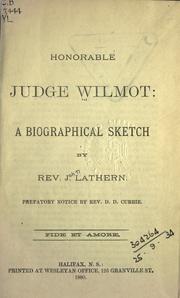 Honorable Judge Wilmot by J. Lathern