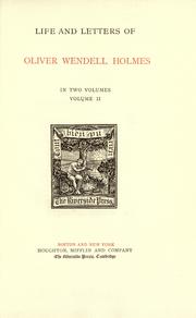 Cover of: Life and letters of Oliver Wendell Holmes by John Torrey Morse