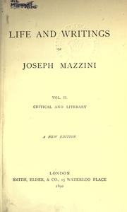 Life & writings of Joseph Mazzini by Mazzini, Giuseppe