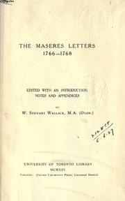 Cover of: The Maseres letters, 1766-1768 by Francis Maseres