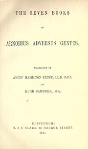 Cover of: The  seven books of Arnobuis Adversus gentes