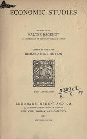 Cover of: Economic studies. by Walter Bagehot