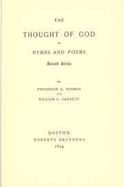 The thought of God in hymns and poems by Frederick Lucian Hosmer