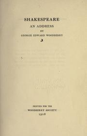 Cover of: Shakespeare: an address