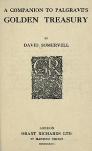 Cover of: A companion to Palgrave's Golden treasury