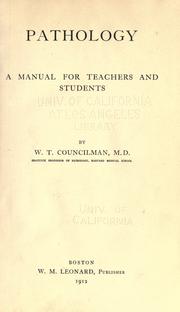 Cover of: Pathology: a manual for teachers and students