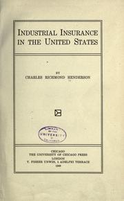Cover of Industrial insurance in the United States.