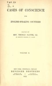 Cover of: Cases of conscience for English-speaking countries by Thomas Slater