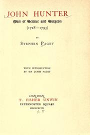 Cover of: John Hunter, man of science and surgeon by Stephen Paget