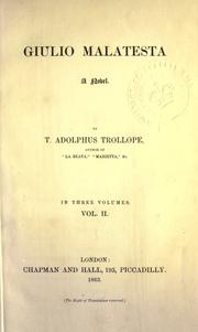 Cover of: Giulio Malatesta by Thomas Adolphus Trollope