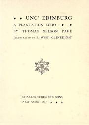 Cover of: Unc' Edinburg: a plantation echo