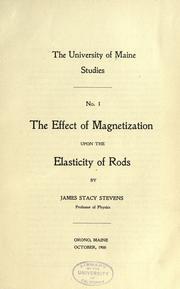 Cover of: The effect of magnetization upon the elasticity of rods