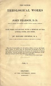 Cover of: minor theological works of John Pearson ...